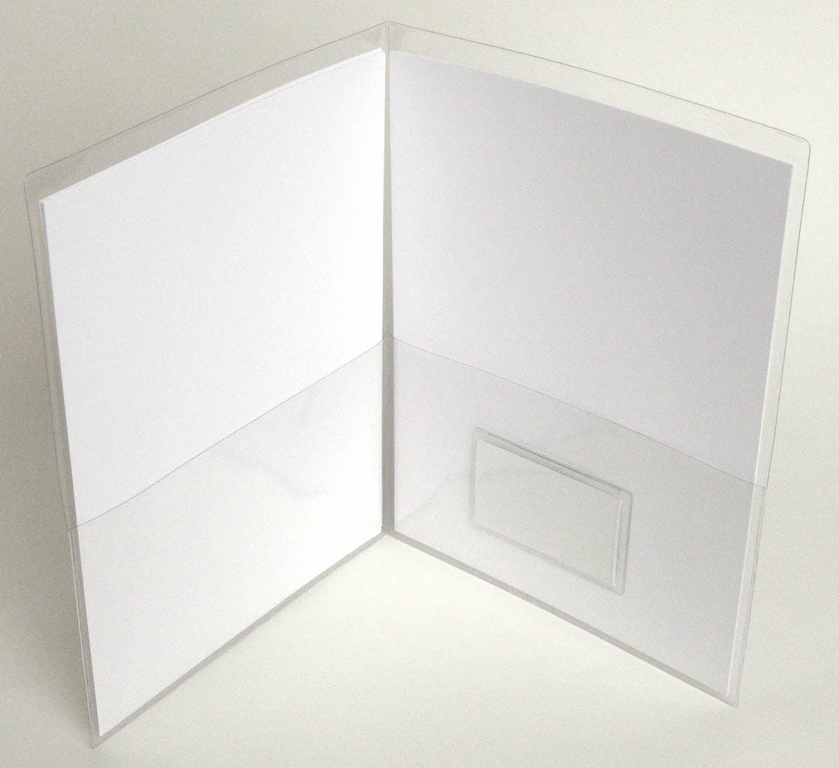 card sleeve folder Clear Plastic Folder with Pockets – Business Card Holder, Durable Viny