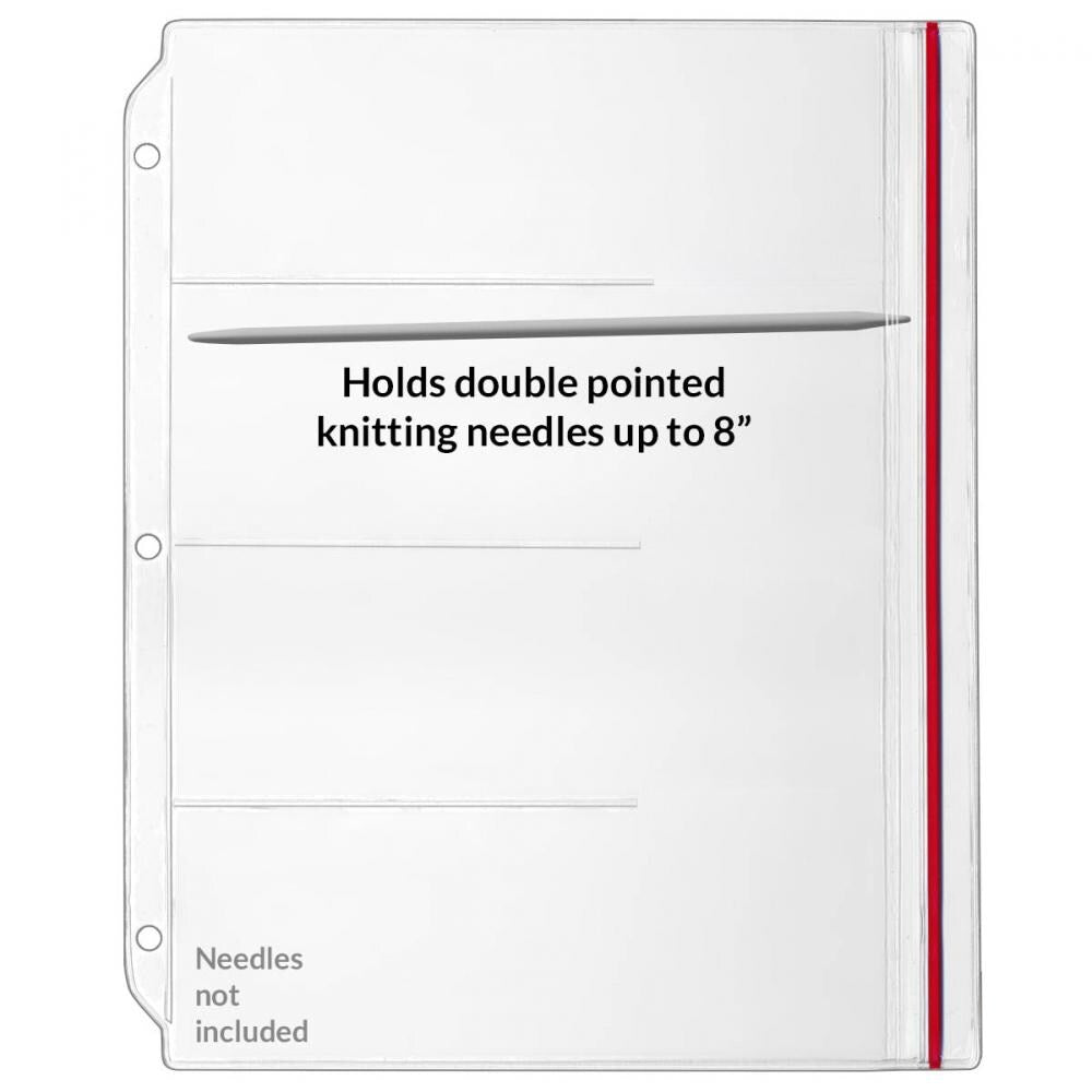 Zipper Binder Page for Embroidery Floss Thread Skeins, Holds 4 Skeins