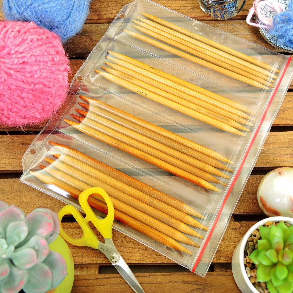 Zipper Binder Page for 8" Double Pointed Knitting Needles - Holds 4 Sets