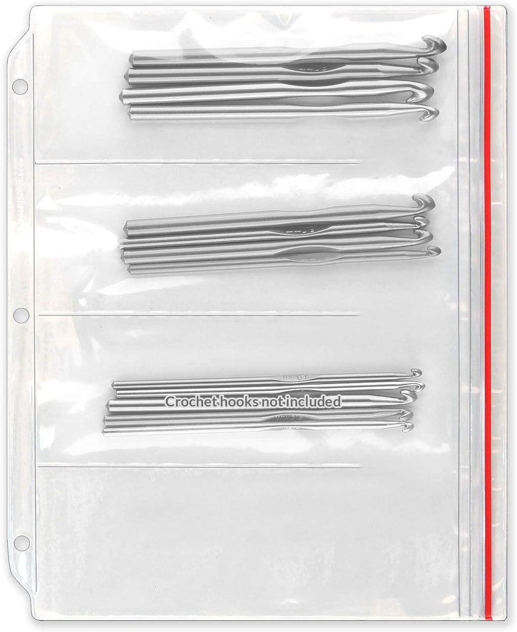 Zipper Binder Page for 8" Double Pointed Knitting Needles - Holds 4 Sets