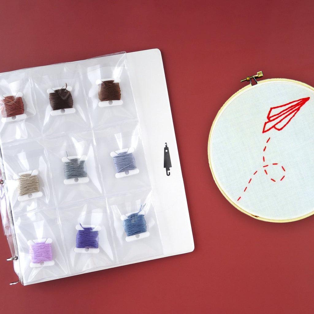 Binder Page with Flaps for Embroidery Floss Thread Bobbins – 9 Pocket