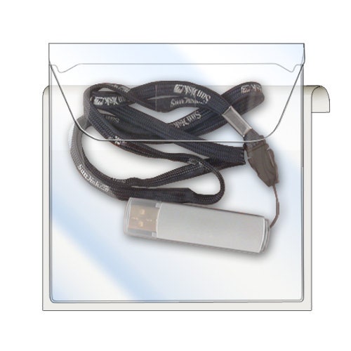 Flash Drive Pocket - Peel & Stick with Resealable Flap