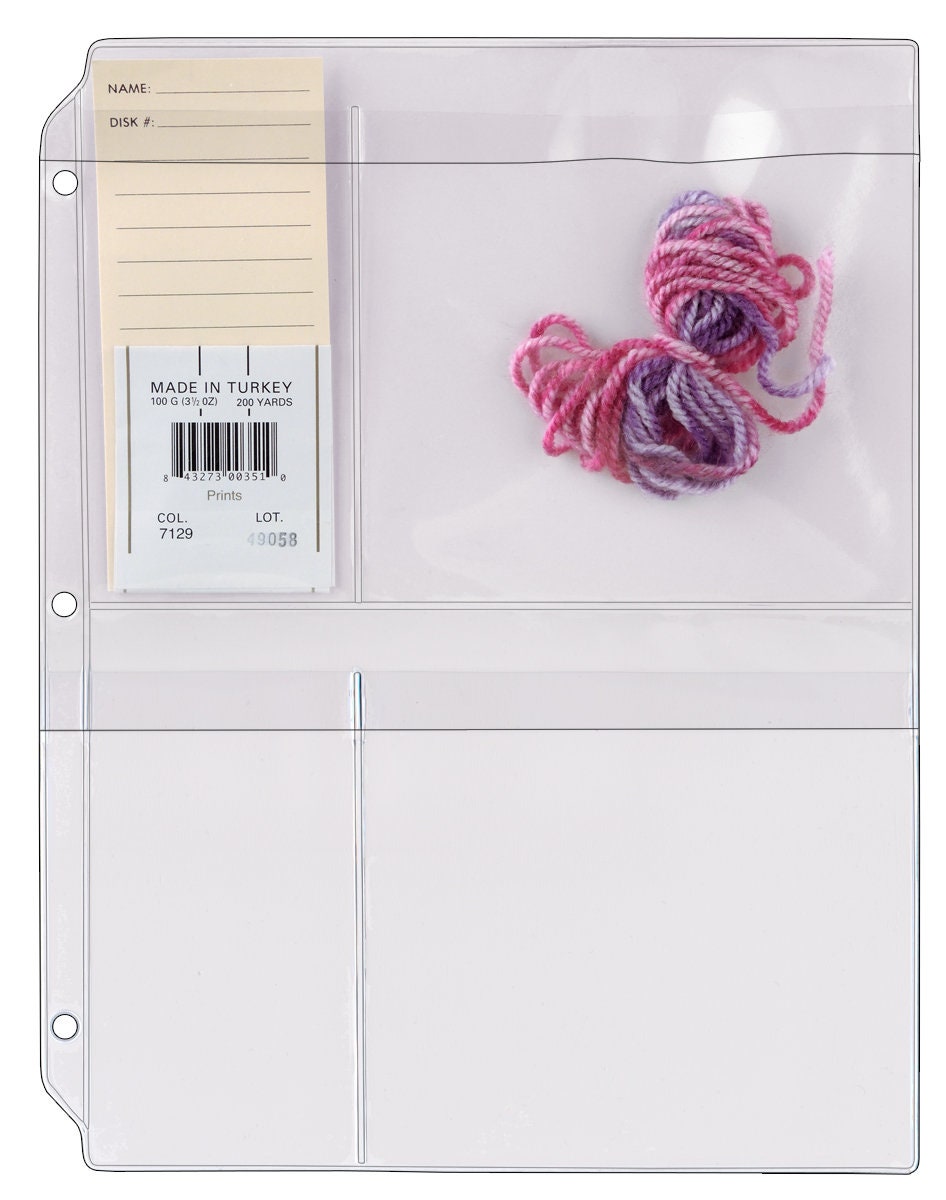 Yarn Organizer with Flaps - 4-Pocket Binder Page