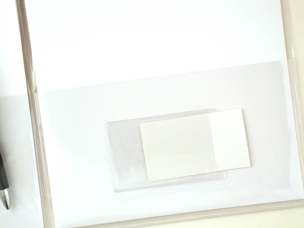 Clear Plastic Folder with Pockets – Business Card Holder, Durable Vinyl (P222NS)