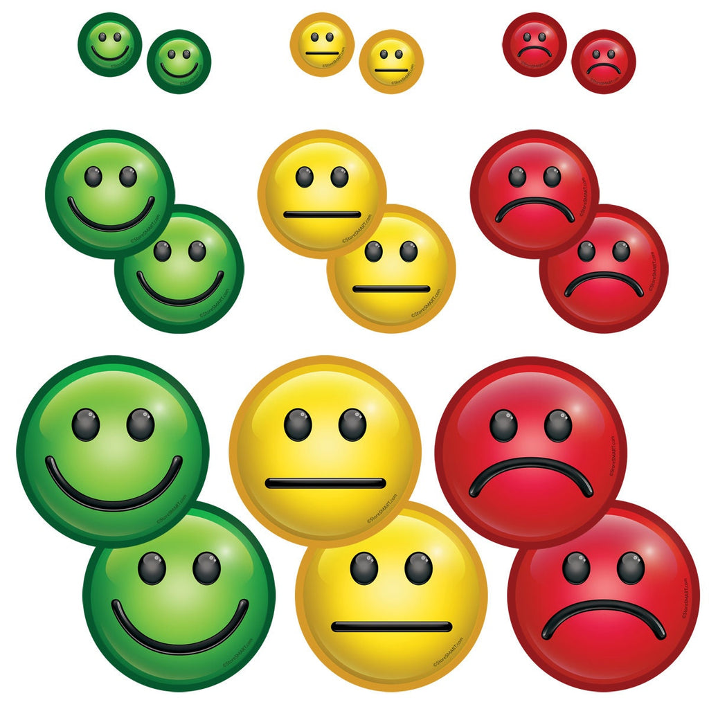 StoreSMART - Mood Magnets for Status Visualization - 18-Pack - 3 sizes