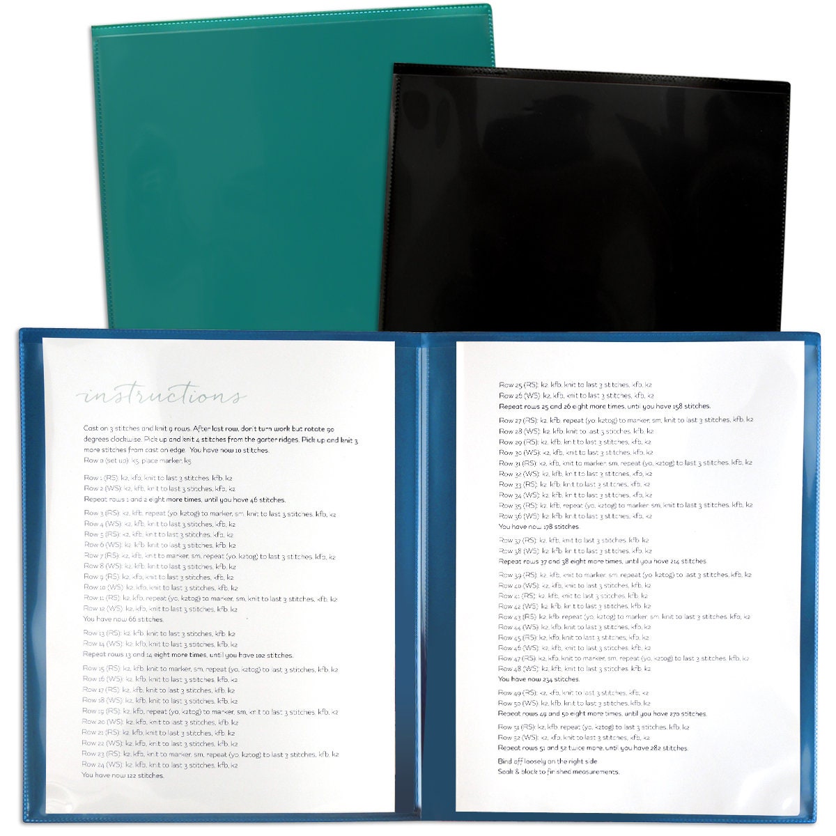 4-Page Plastic Pattern Keeper for Sewing, Knitting, Crafts - 3-Pack