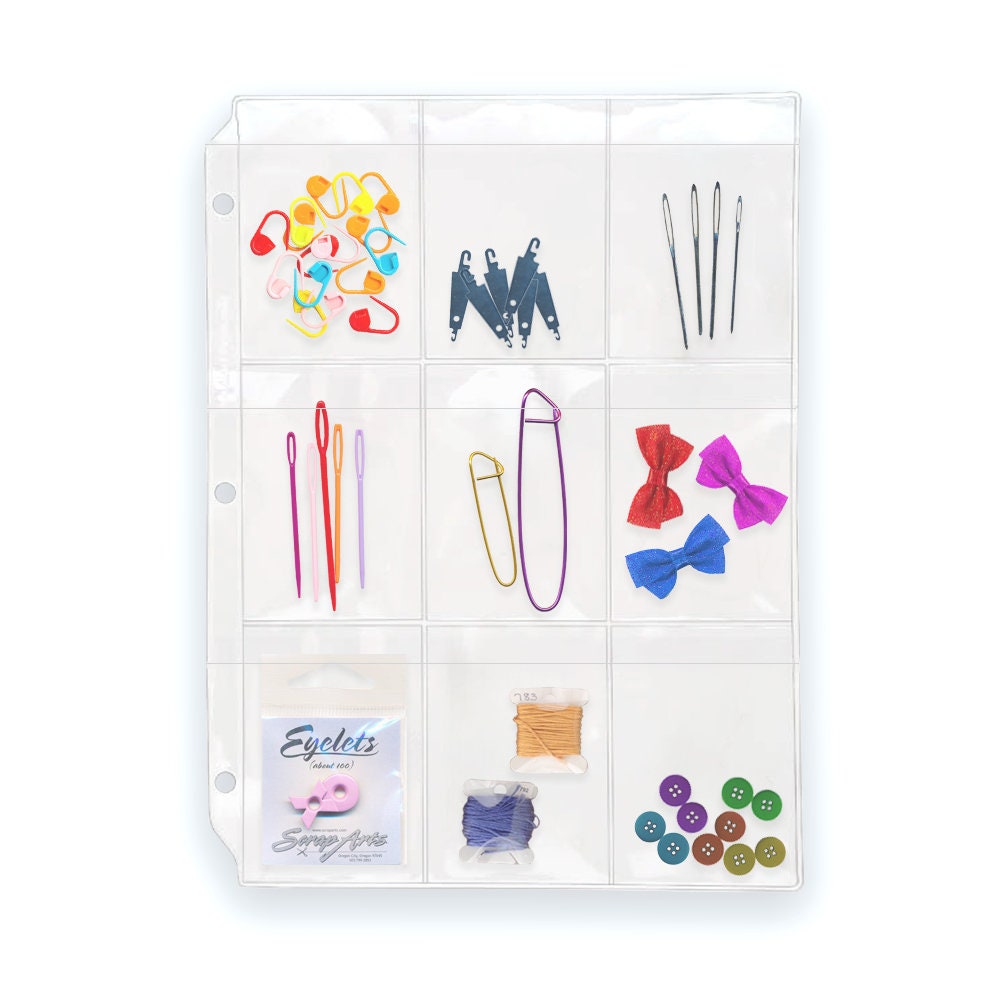 Binder Page for Your Notions - Top Load with Flaps - 9 Pockets