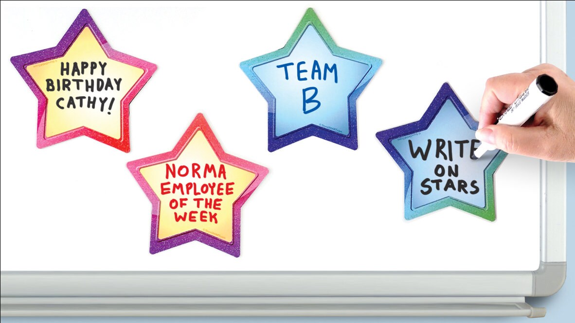 StoreSMART Write-On Star Magnets - Variety 20-Pack - 10 of each color