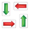 Magnetic Solid Arrows - Variety Pack - Red and Green - 2" x 3 .5"