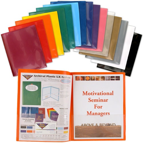 StoreSMART Plastic 2-Pocket Folders- Clear Overlay- Made in U.S.A