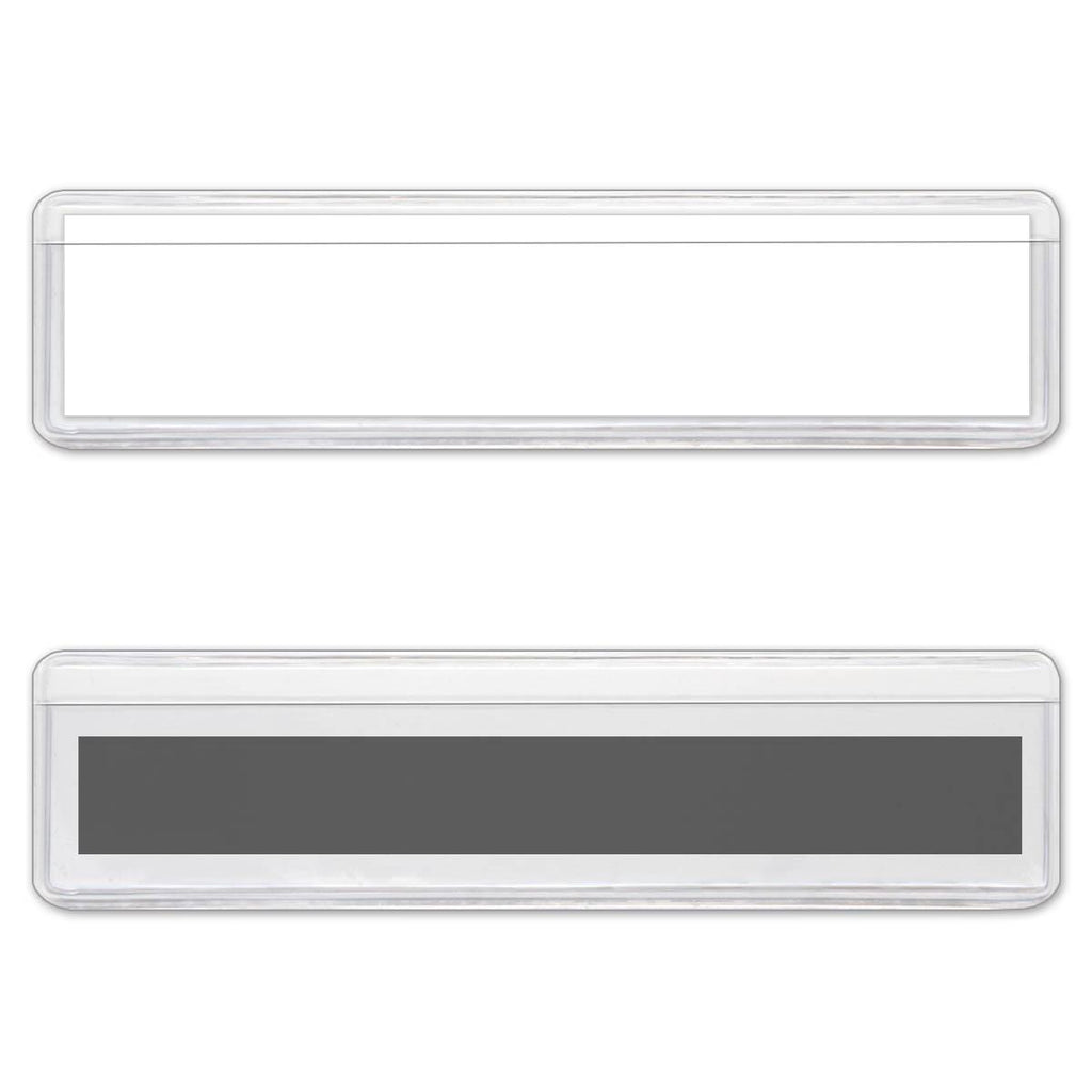 Magnetic Clear Plastic Shelf Tag - 1" x 4" Label Holder
