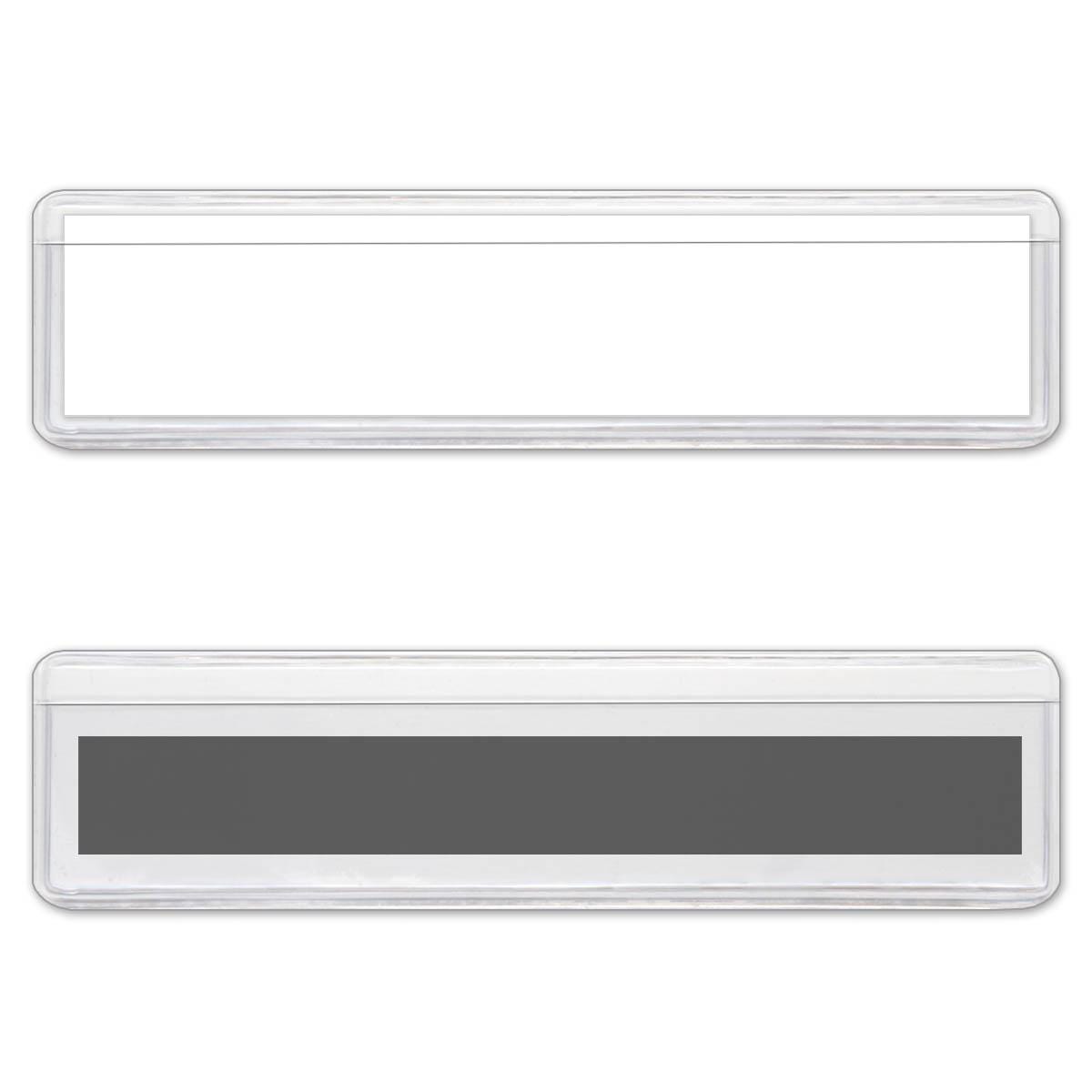Magnetic Clear Plastic Shelf Tag - 1" x 4" Label Holder
