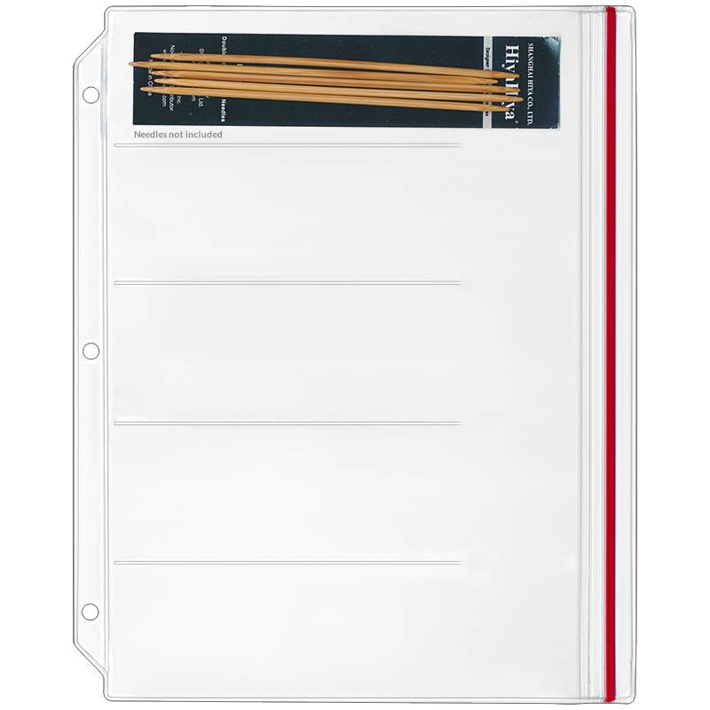 Double Point Needle Binder Page – Clear Vinyl Knitting Needle Organizer