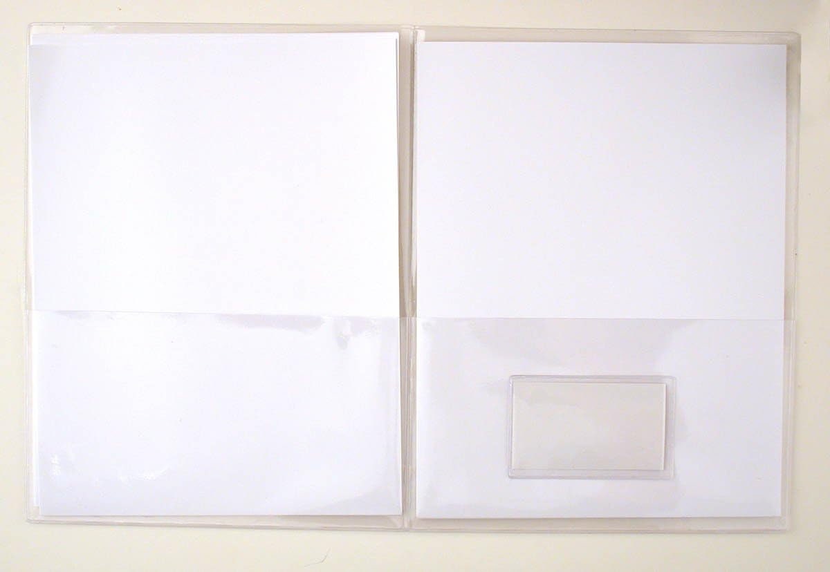 Clear Plastic Folder with Pockets – Business Card Holder, Durable Vinyl (P222NS)
