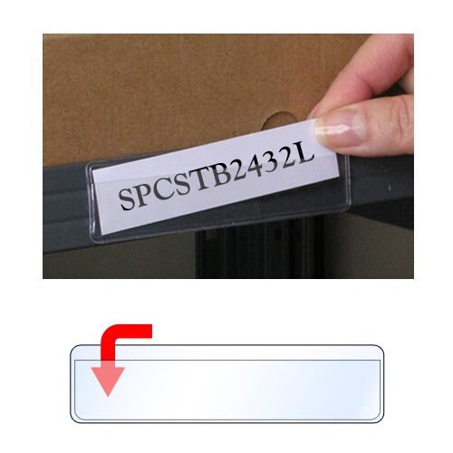 Peel & Stick 1" x 4" Shelf Tag/Label Holders - Open Long Side