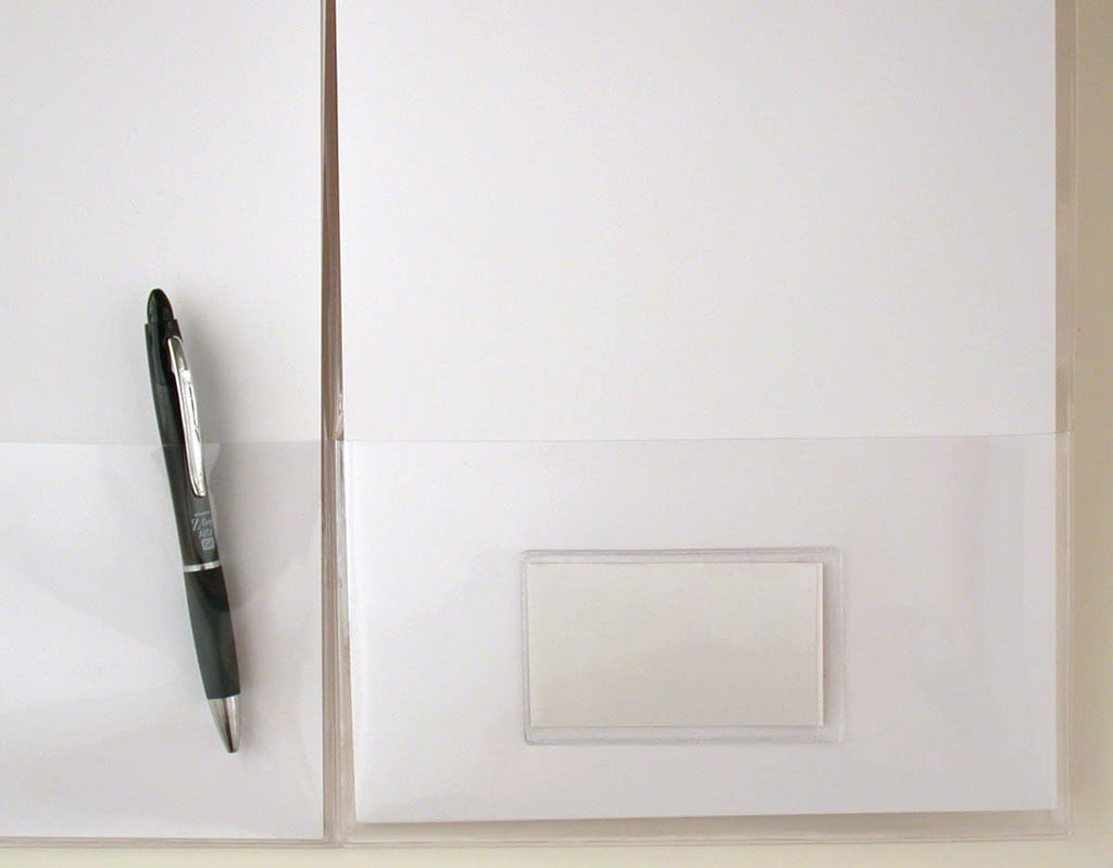 Clear Plastic Folder with Pockets – Business Card Holder, Durable Vinyl (P222NS)