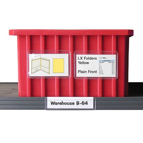 Peel & Stick 1" x 4" Shelf Tag/Label Holders - Open Long Side