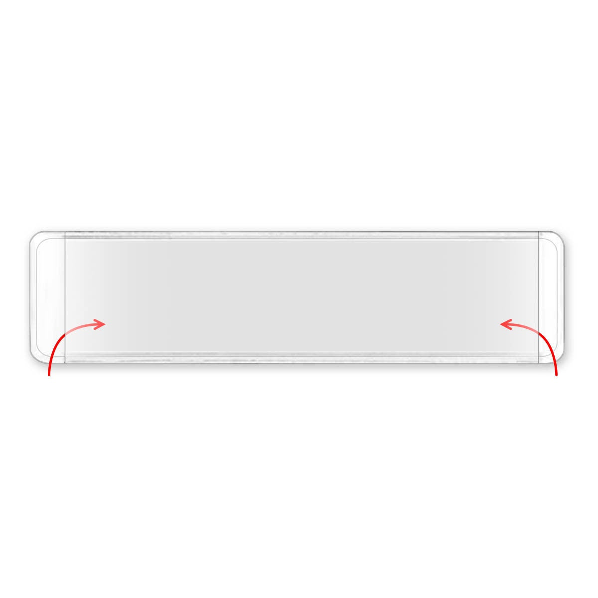 Peel & Stick 1" x 4" Shelf Tag/Label Holders - Open Both Short Sides