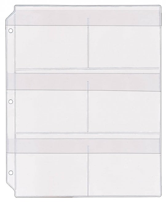 6-Pocket Clear Plastic Binder Page with Flaps - Scrapbooking, Cardmaking, and Paper crafting