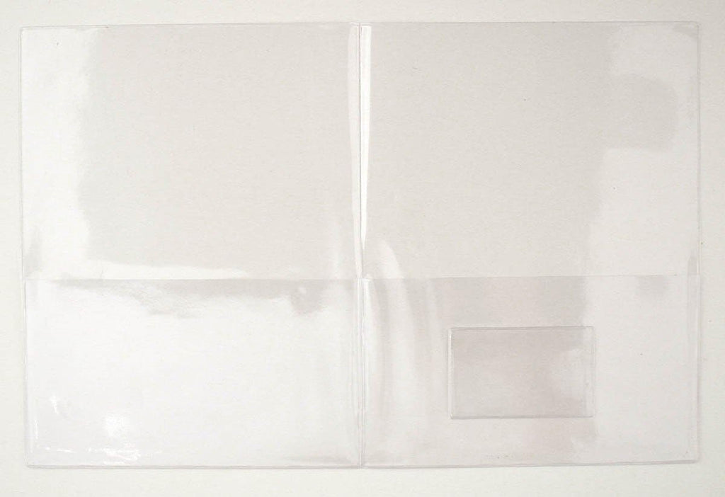 Clear Plastic Folder with Pockets – Business Card Holder, Durable Vinyl (P222NS)