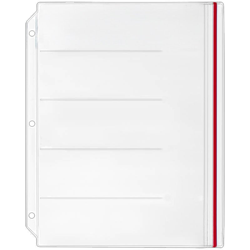 Zipper Binder Page for Embroidery Floss Thread Skeins, Holds 5 Skeins