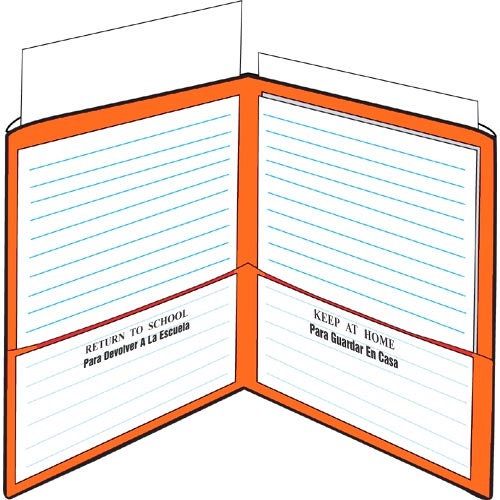 School / Home Plastic Folders - Primary Colors - 6-Pack - English/Spanish - Made in U.S.A (SH900PCP6SPAN)
