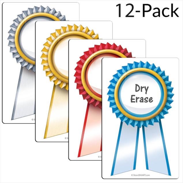 StoreSMART 3 1/2” x 5 1/2” Magnetic Award Ribbons Variety 12 Pack