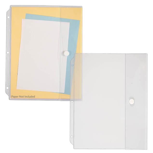 Portfolio Clear Pocket Binder Page with Hook and Loop Closure