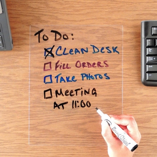 Dry Erase Clear Adhesive Sheet - Letter Size - 10 Pack