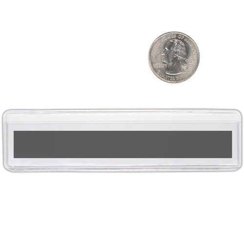Magnetic Clear Plastic Shelf Tag - 1" x 4" Label Holder