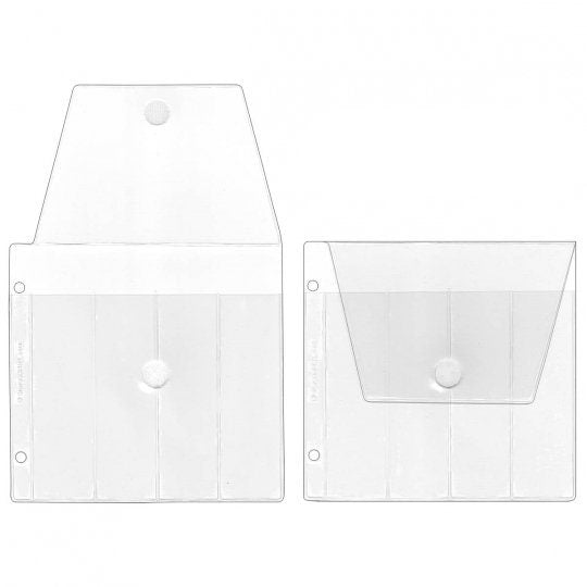 4-Pocket Binder Page with Flap - Velcro® Closure - 6" X 6" - 10 Pack