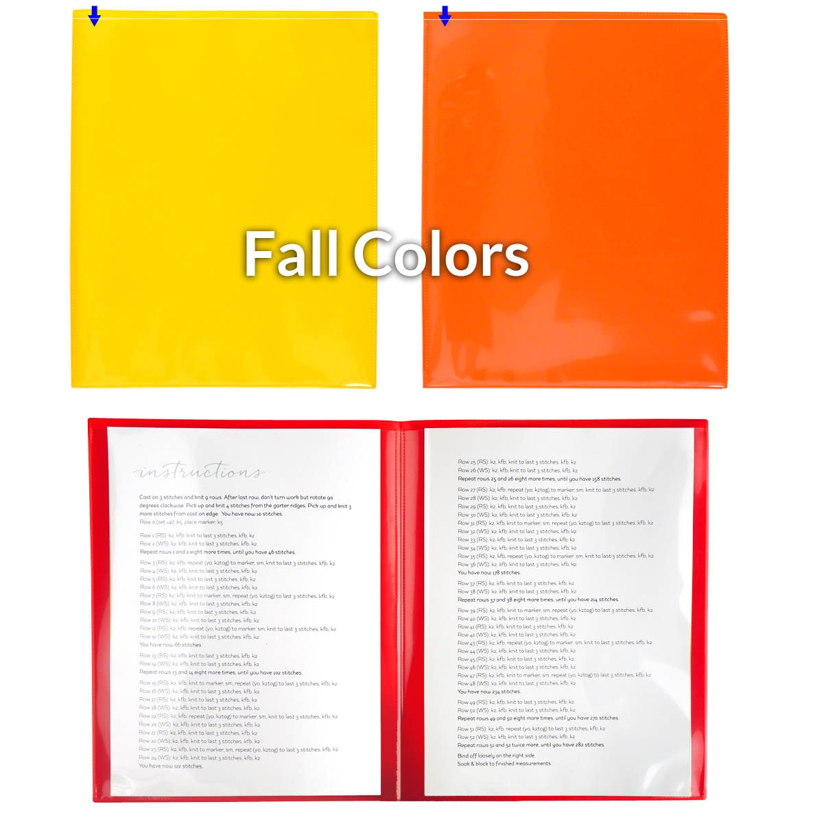 4-Page Plastic Pattern Keeper for Sewing, Knitting, Crafts - 3-Pack