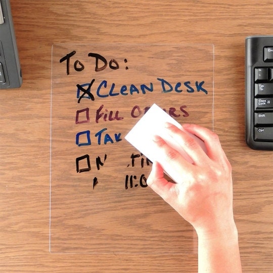 Dry Erase Clear Adhesive Sheet - Letter Size - 10 Pack