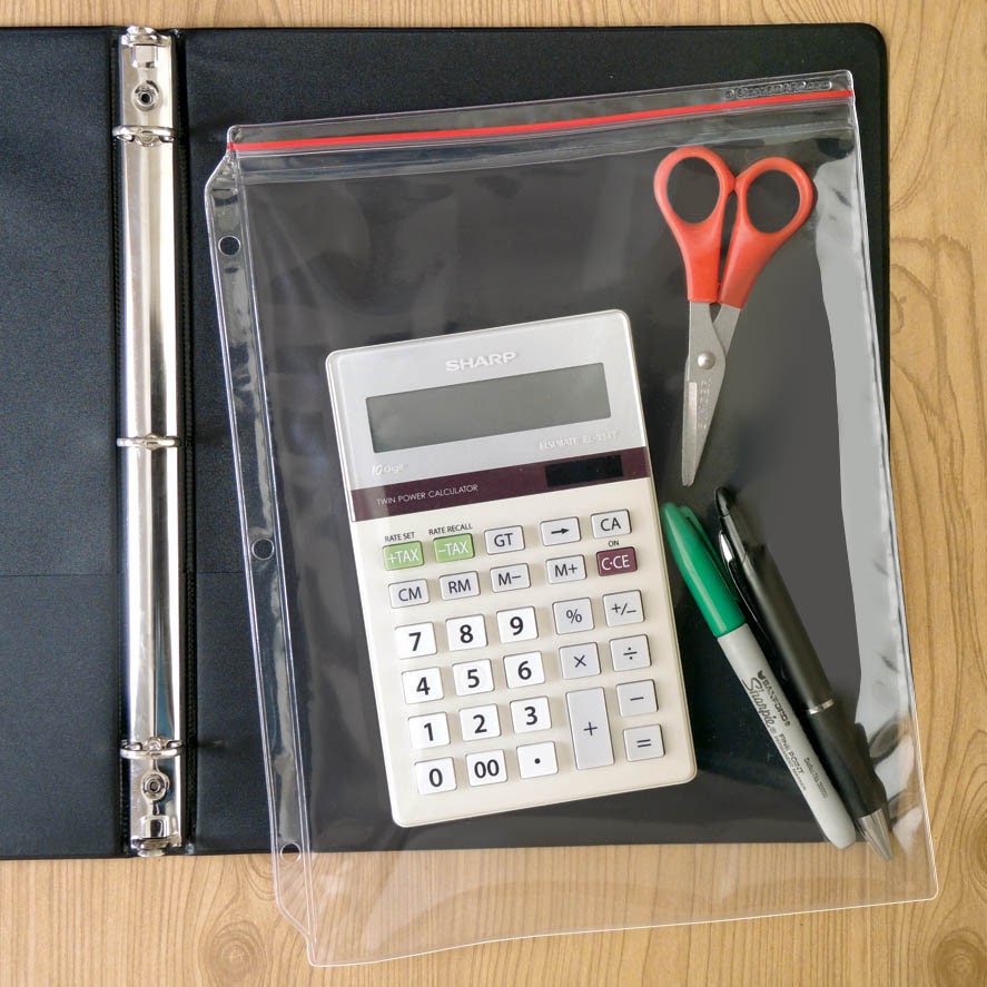 Supply Zipper Case for 3-Ring Binders - Vinyl Plastic