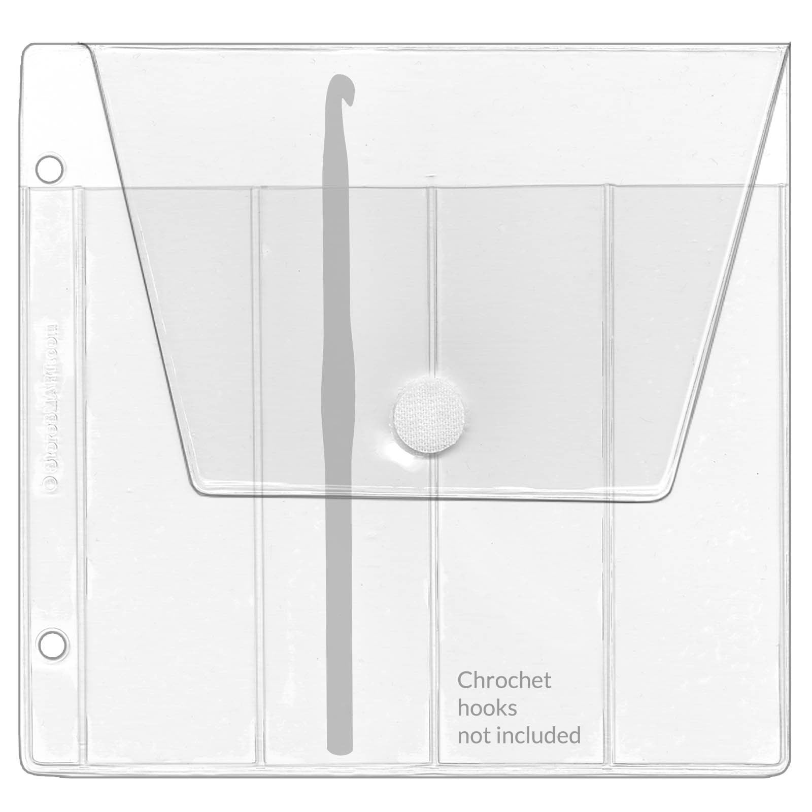 Crochet Hook Binder Page with Flap and Hook & Loop Closure