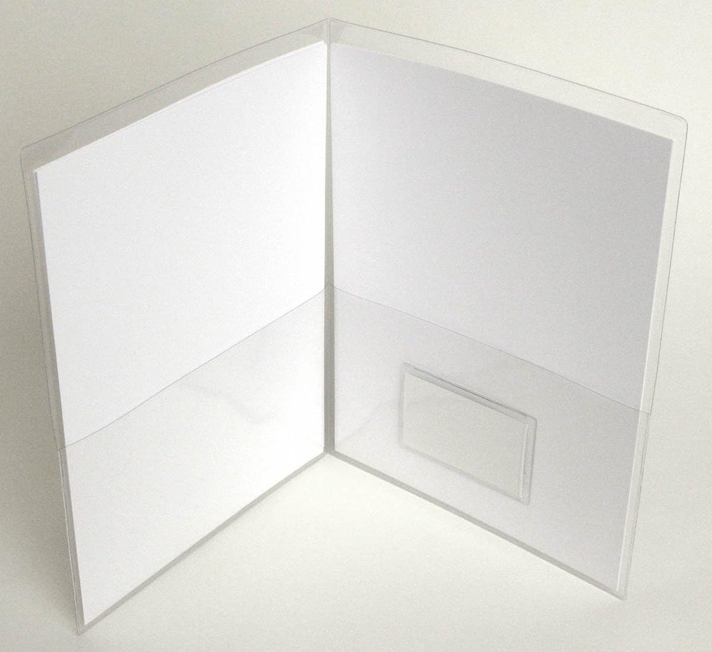 Clear Plastic Folder with Pockets – Business Card Holder, Durable Vinyl (P222NS)