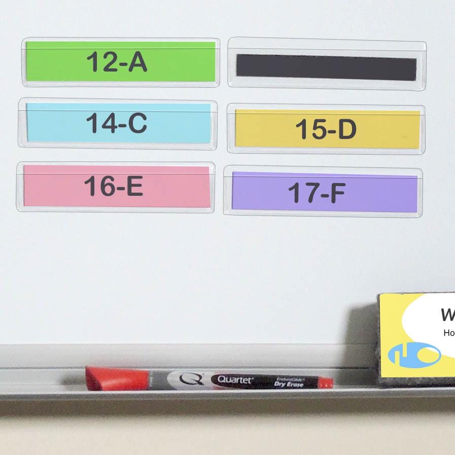 Magnetic Clear Plastic Shelf Tag - 1" x 4" Label Holder