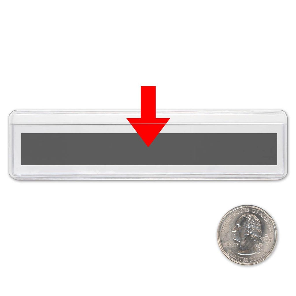 Magnetic Clear Plastic Shelf Tag - 1" x 4" Label Holder