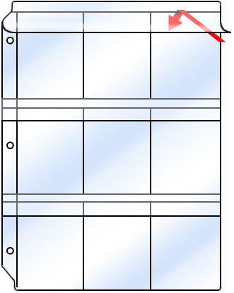 9-Pocket Clear Vinyl Binder Page with Flaps - Scrapbooking, Cardmaking, and Paper crafting