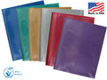 Metallic Plastic Twin Pocket Folders - Archival, 6-Pack, Made in USA