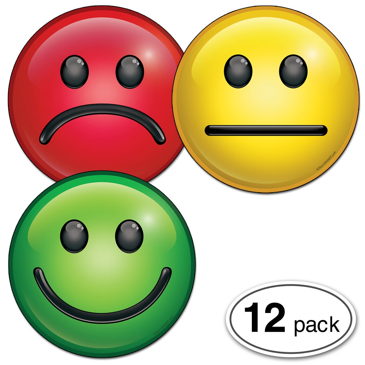StoreSMART - 6" Mood Magnets for Status Visualization - 12-Pack