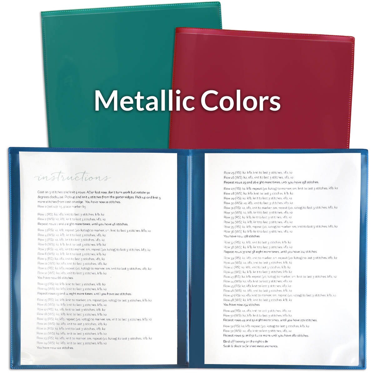 4-Page Plastic Pattern Keeper for Sewing, Knitting, Crafts - 3-Pack