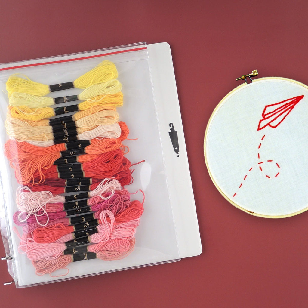 Zip-Top Embroidery Floss Thread Holder Binder Page – 8 1/2” x 11”