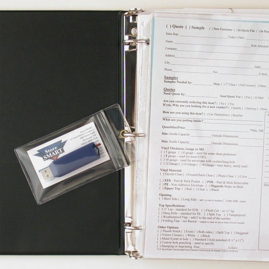 USB Flash Drive & Business Card Holders - Zip-Top and Hang Hole