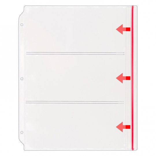 3-Pocket Zipper Binder Page - Scrapbooking, Cardmaking, and Paper crafting - Side Load - 10 Pack