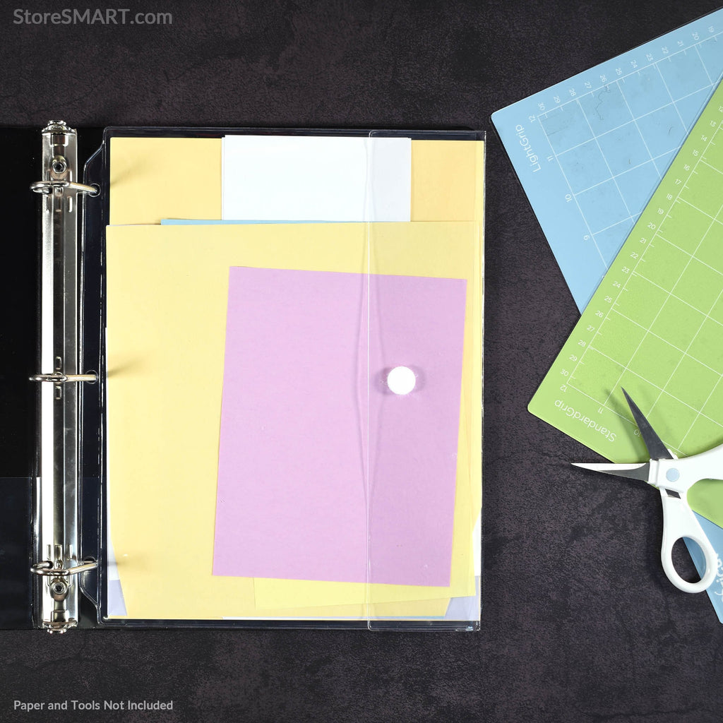 Portfolio Clear Pocket Binder Page with Hook and Loop Closure