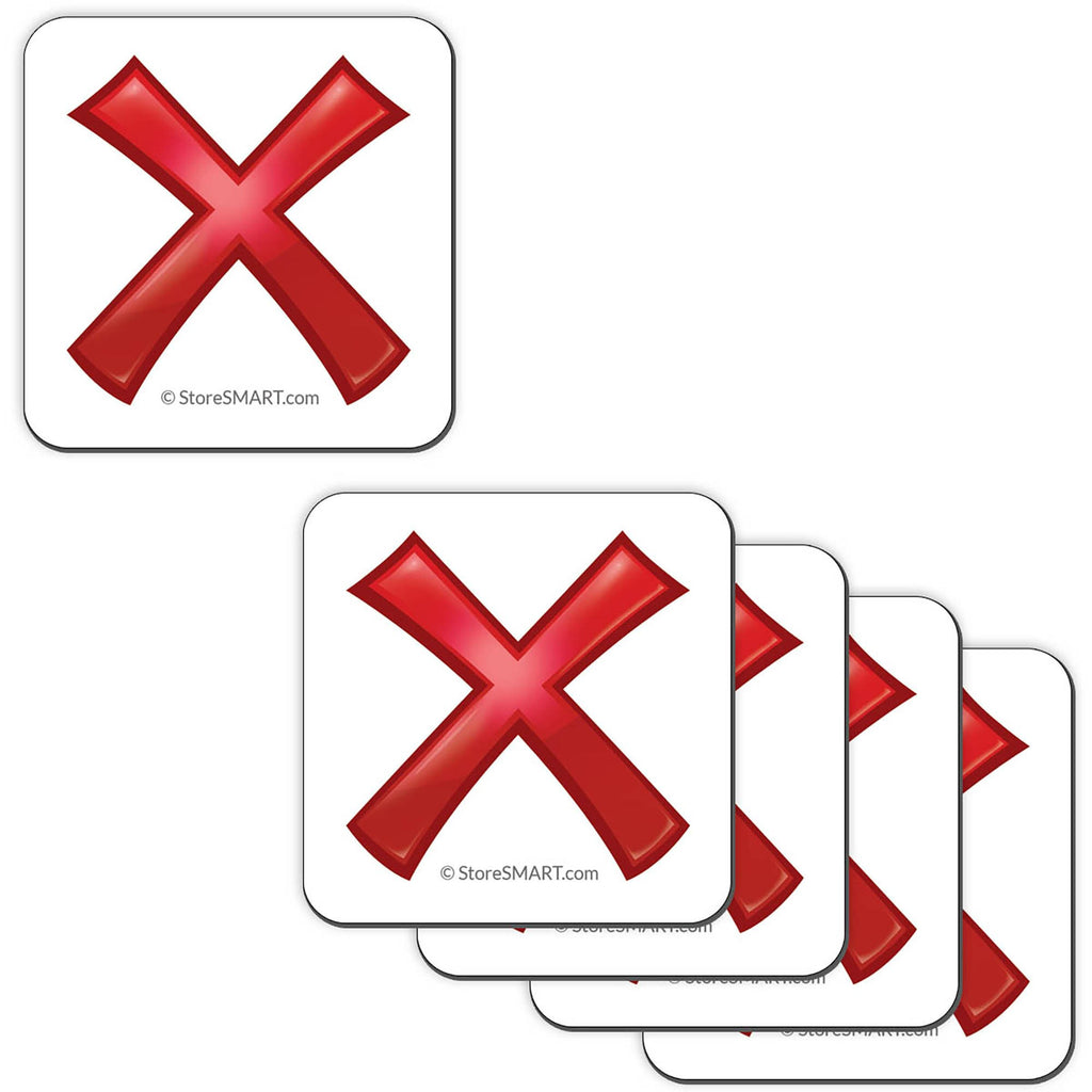 StoreSMART Red "X" Magnet - 1 1/4" square