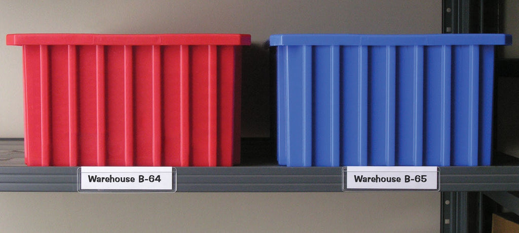 Peel & Stick 1" x 4" Shelf Tag/Label Holders - Open Long Side