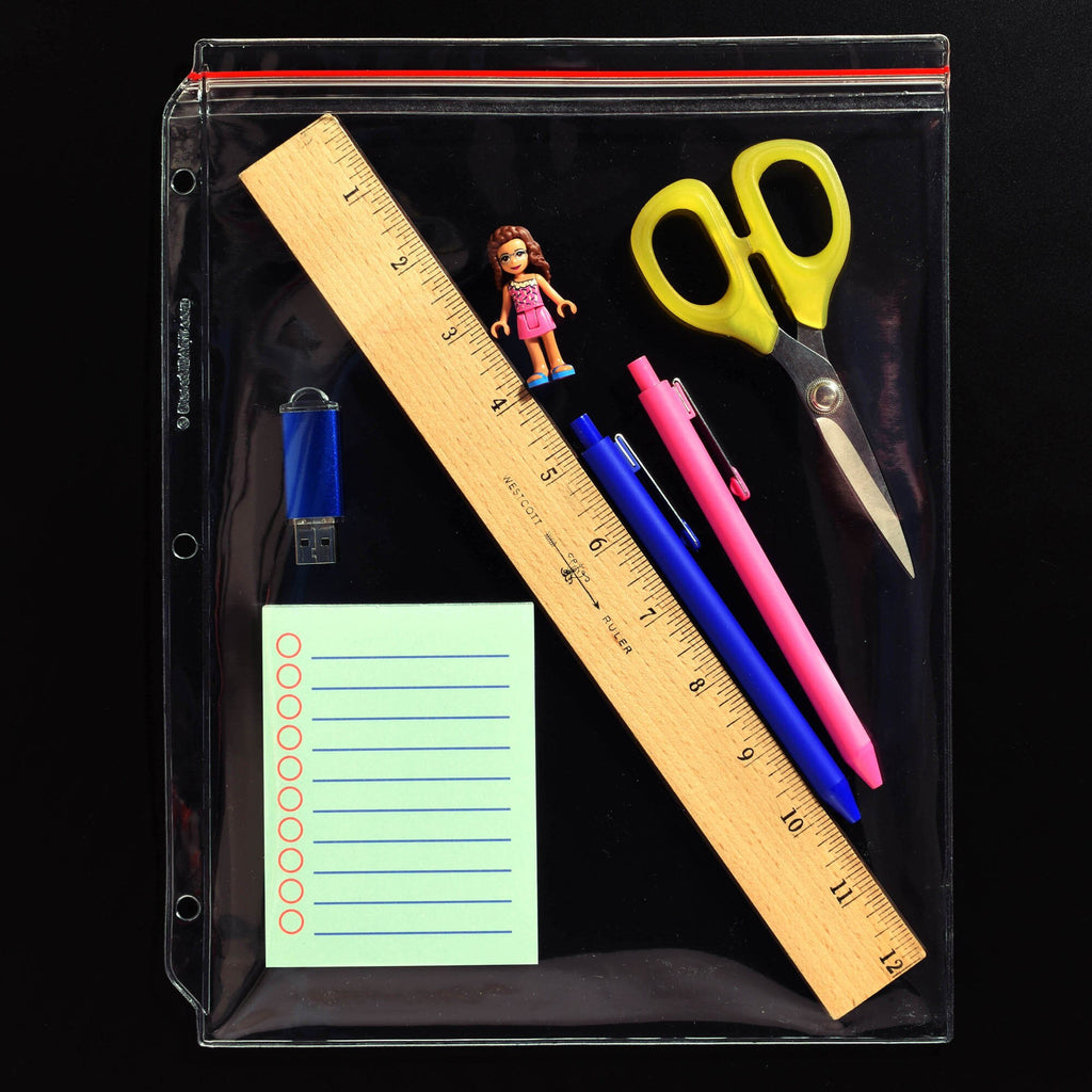 Supply Zipper Case for 3-Ring Binders - Vinyl Plastic
