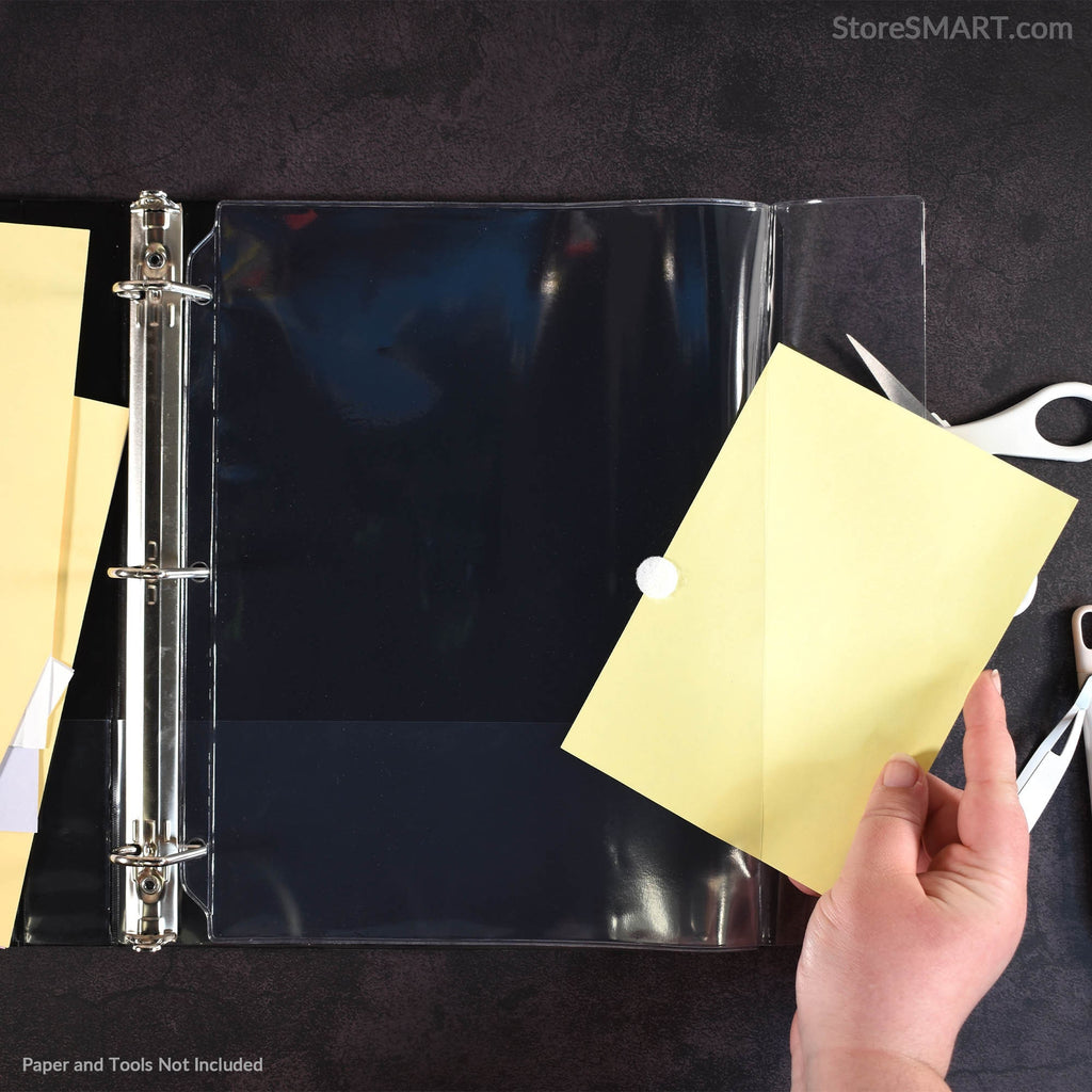 Portfolio Clear Pocket Binder Page with Hook and Loop Closure